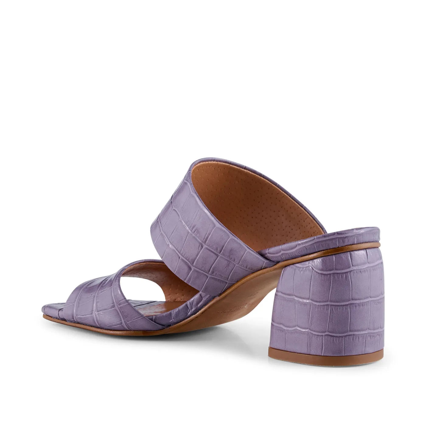 Runa mule leather - LAVENDER CROCO