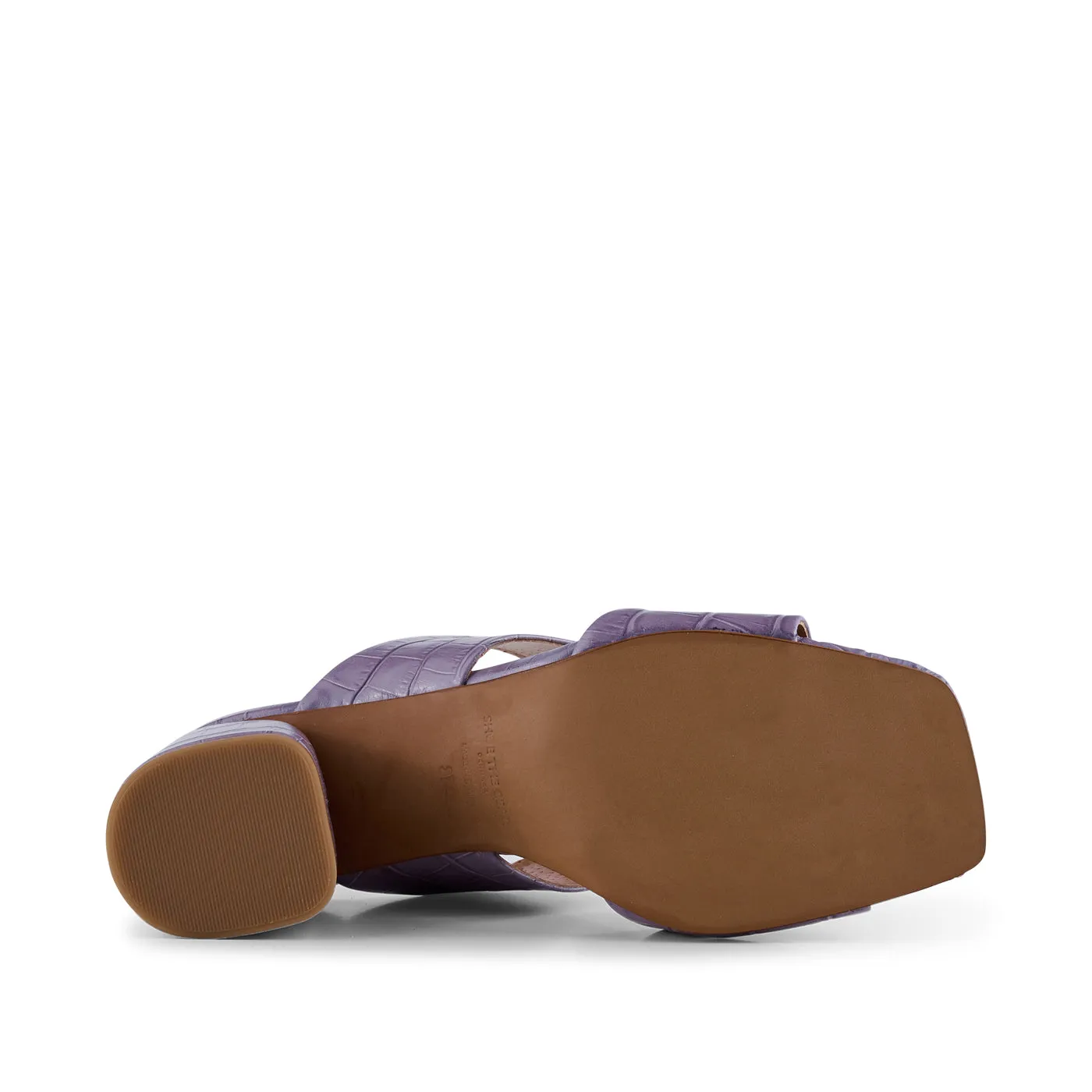 Runa mule leather - LAVENDER CROCO