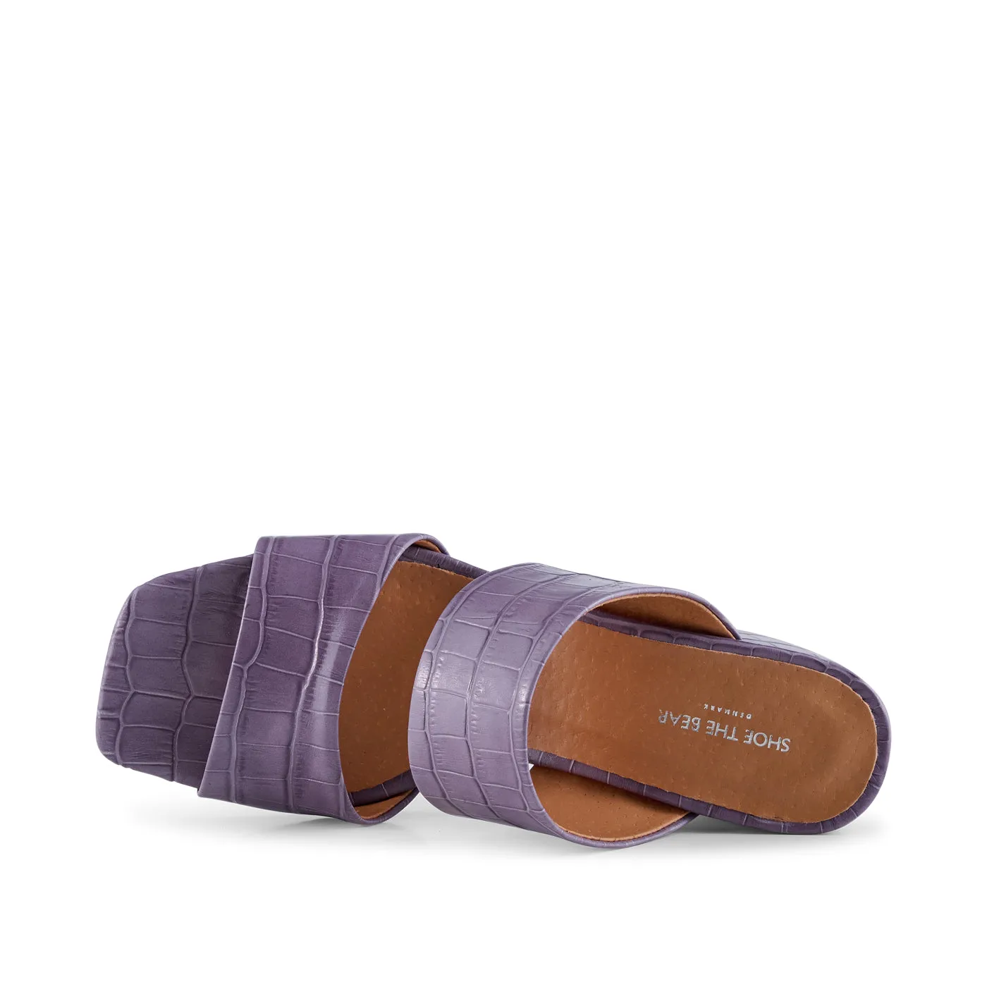 Runa mule leather - LAVENDER CROCO