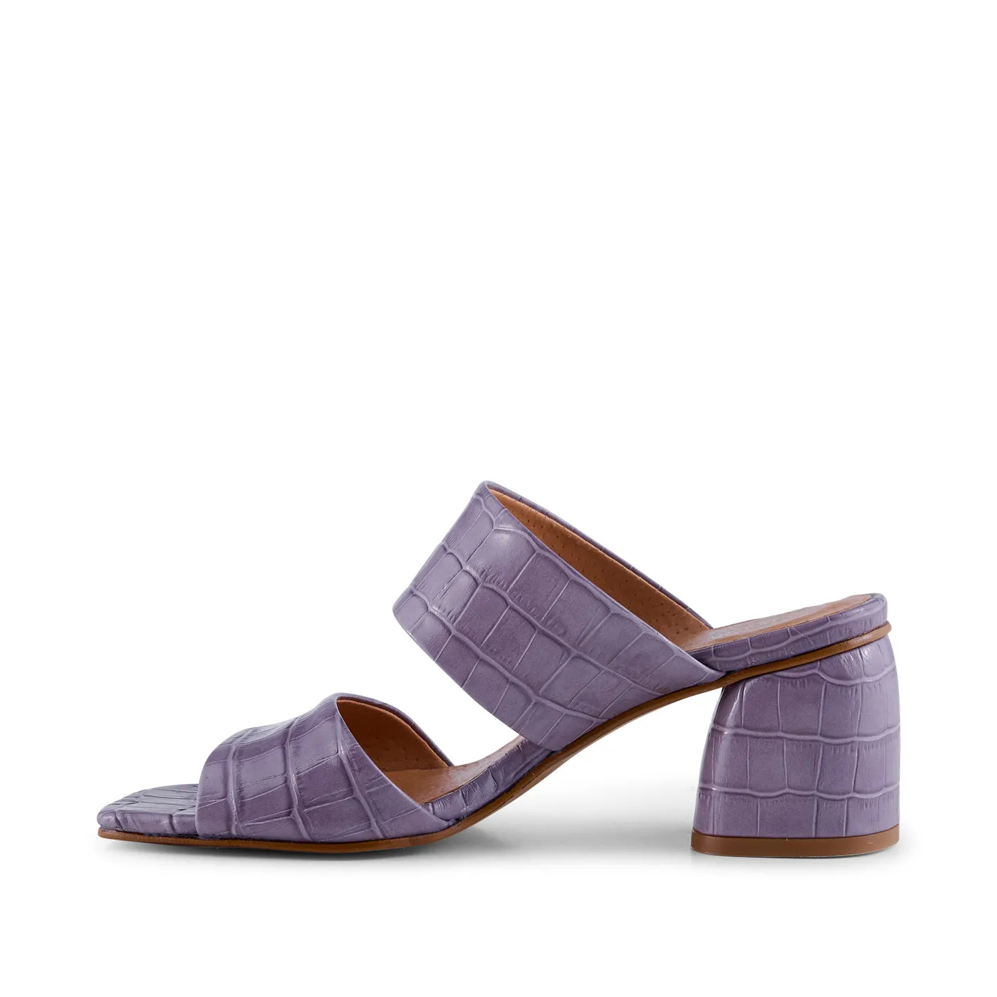 Runa mule leather - LAVENDER CROCO