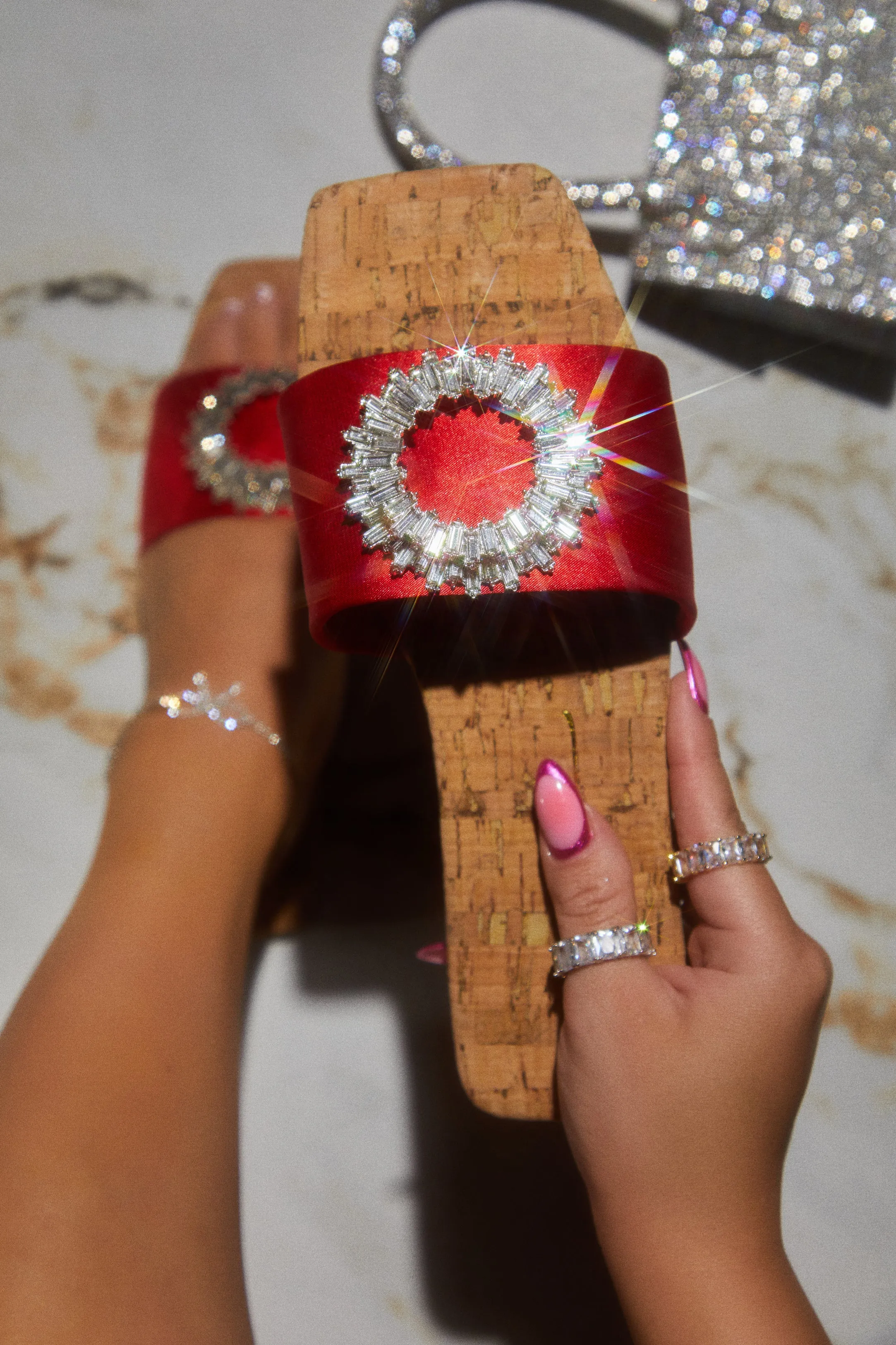 St. Tropez Getaway Embellished Slip On Sandals - Multi