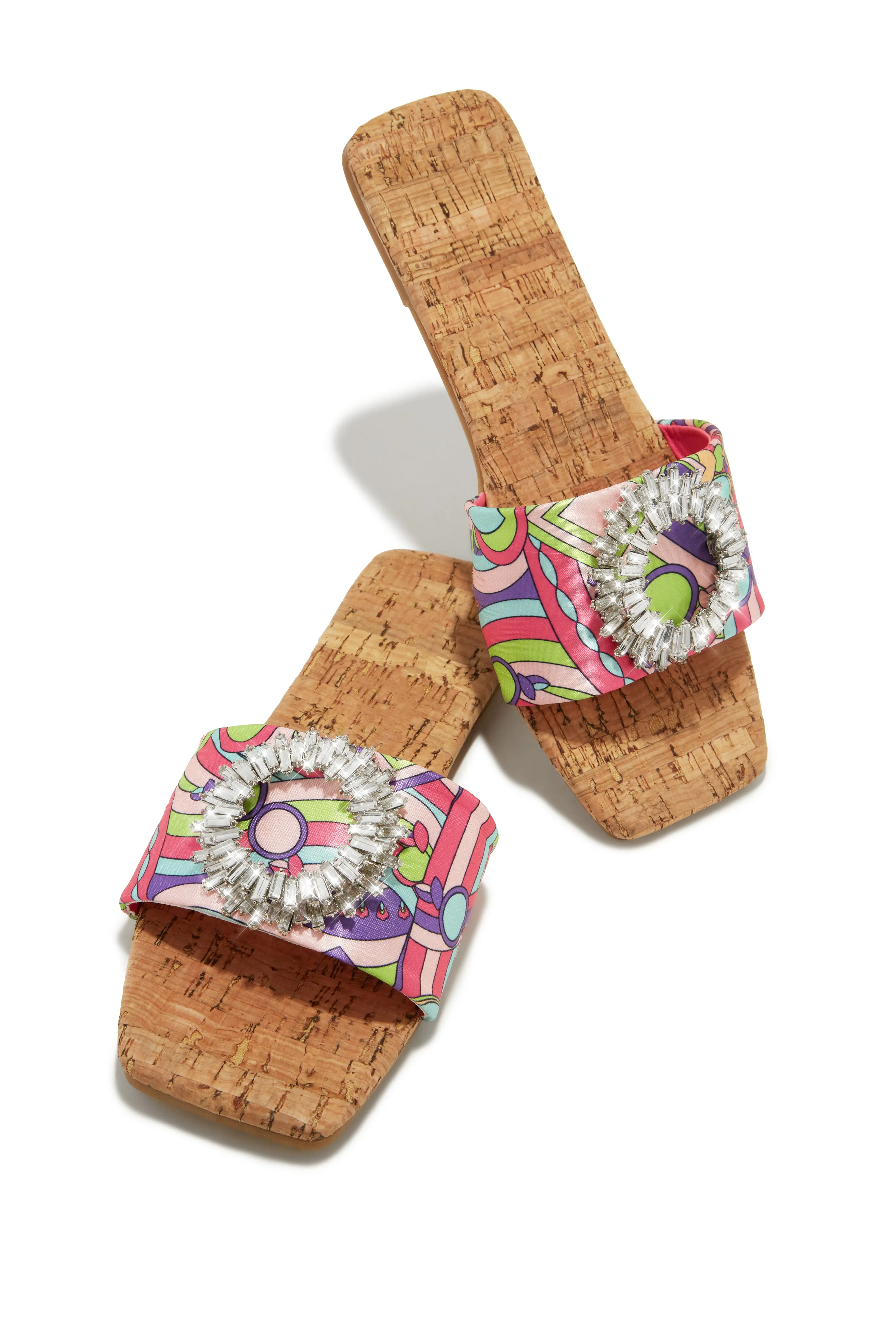 St. Tropez Getaway Embellished Slip On Sandals - Multi