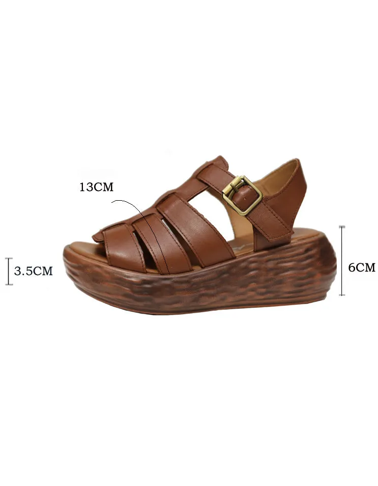 Summer Vintage Wedge Strappy Sandals