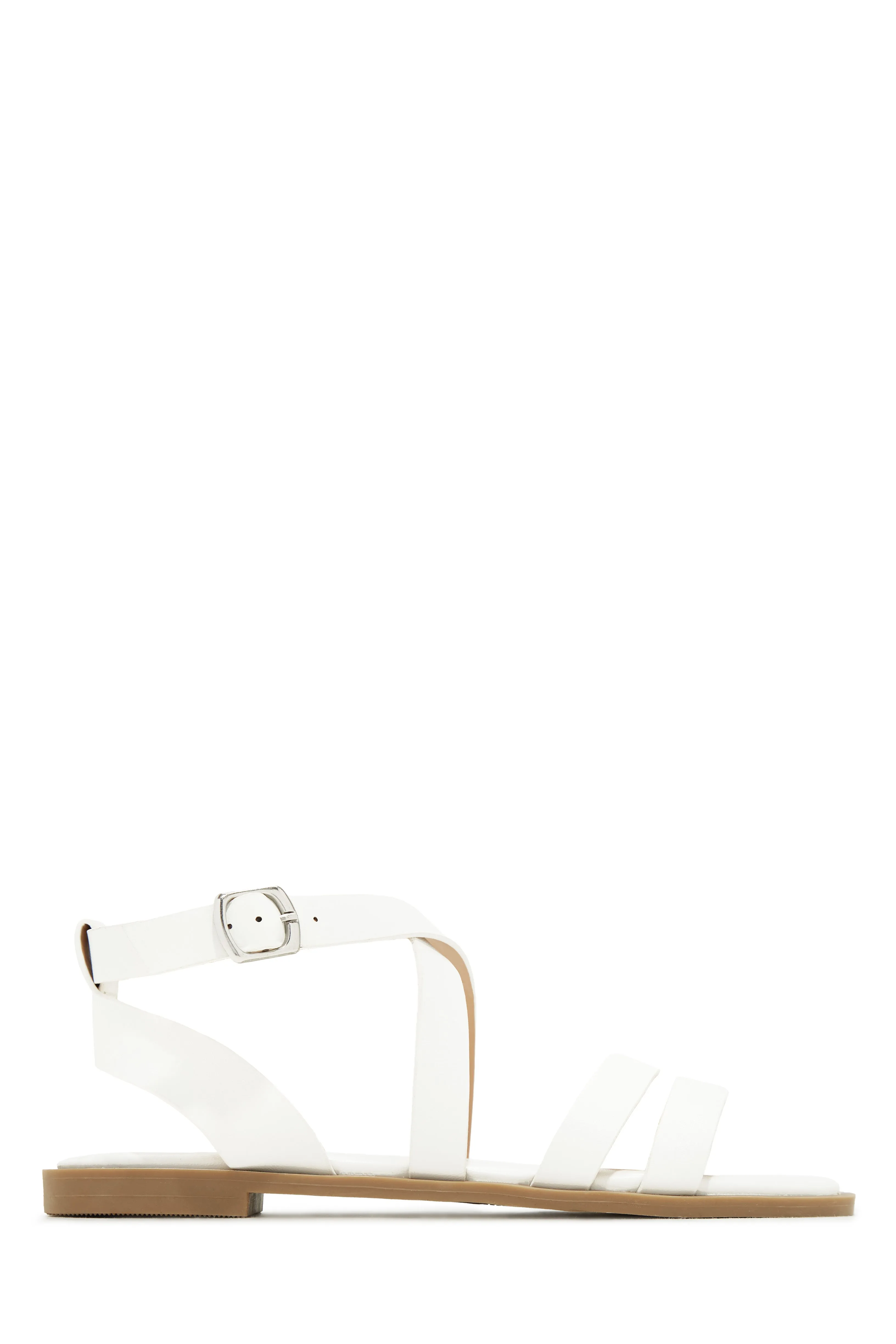 Sun Seeker Flat Strappy Sandals - Black