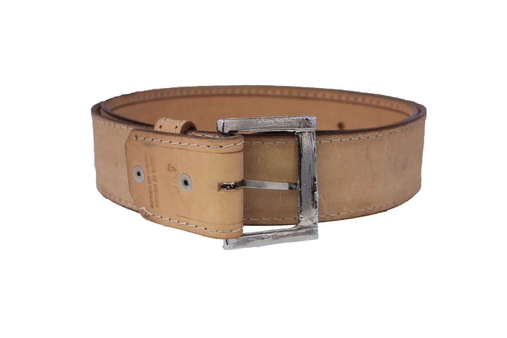 Tan #485 Western Cowboy Belt Wide Leather - Removable Buckle