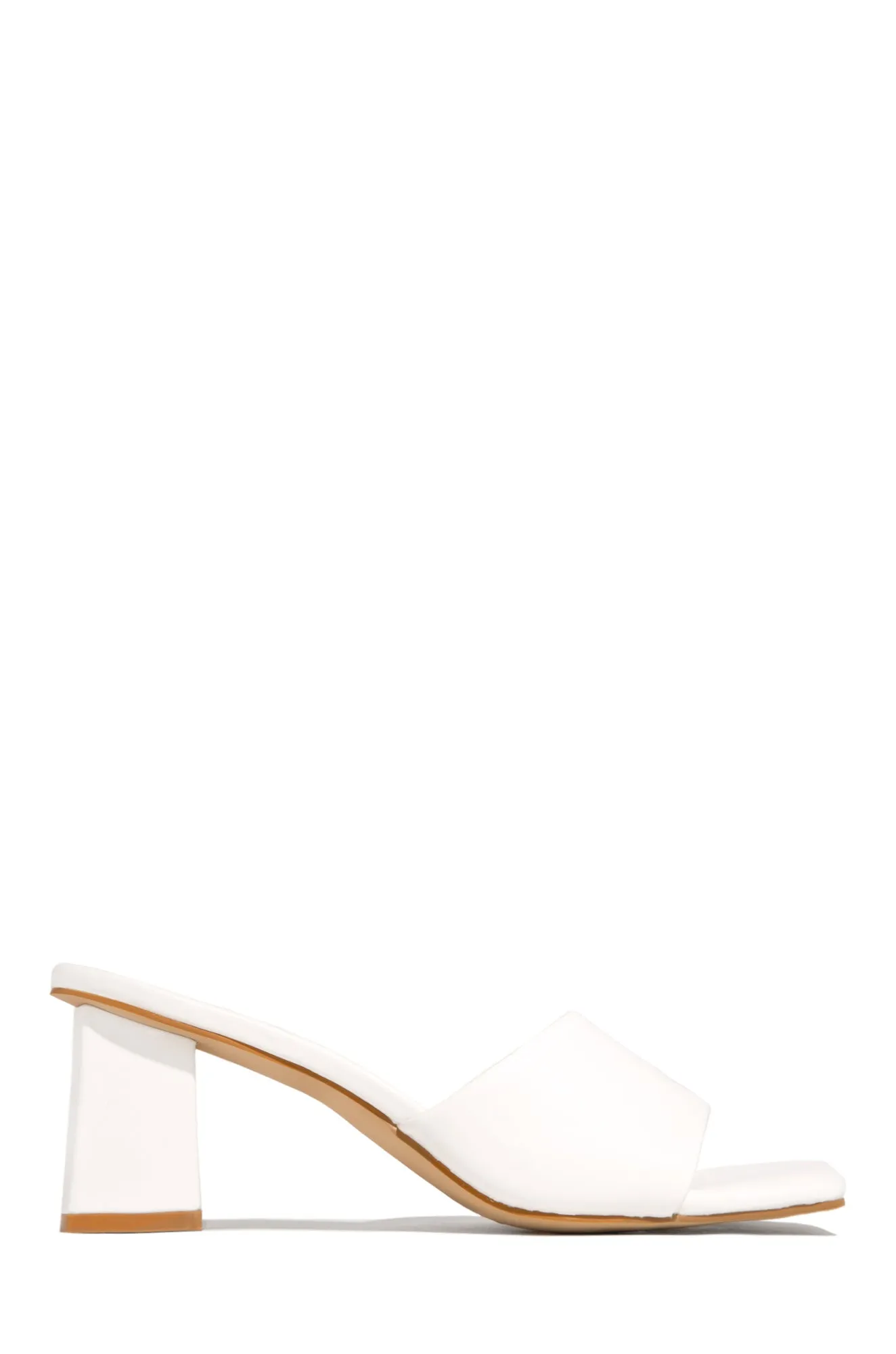 Valentine Block Heel Mules - White