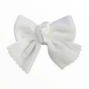 White Velvet Shoe Bow