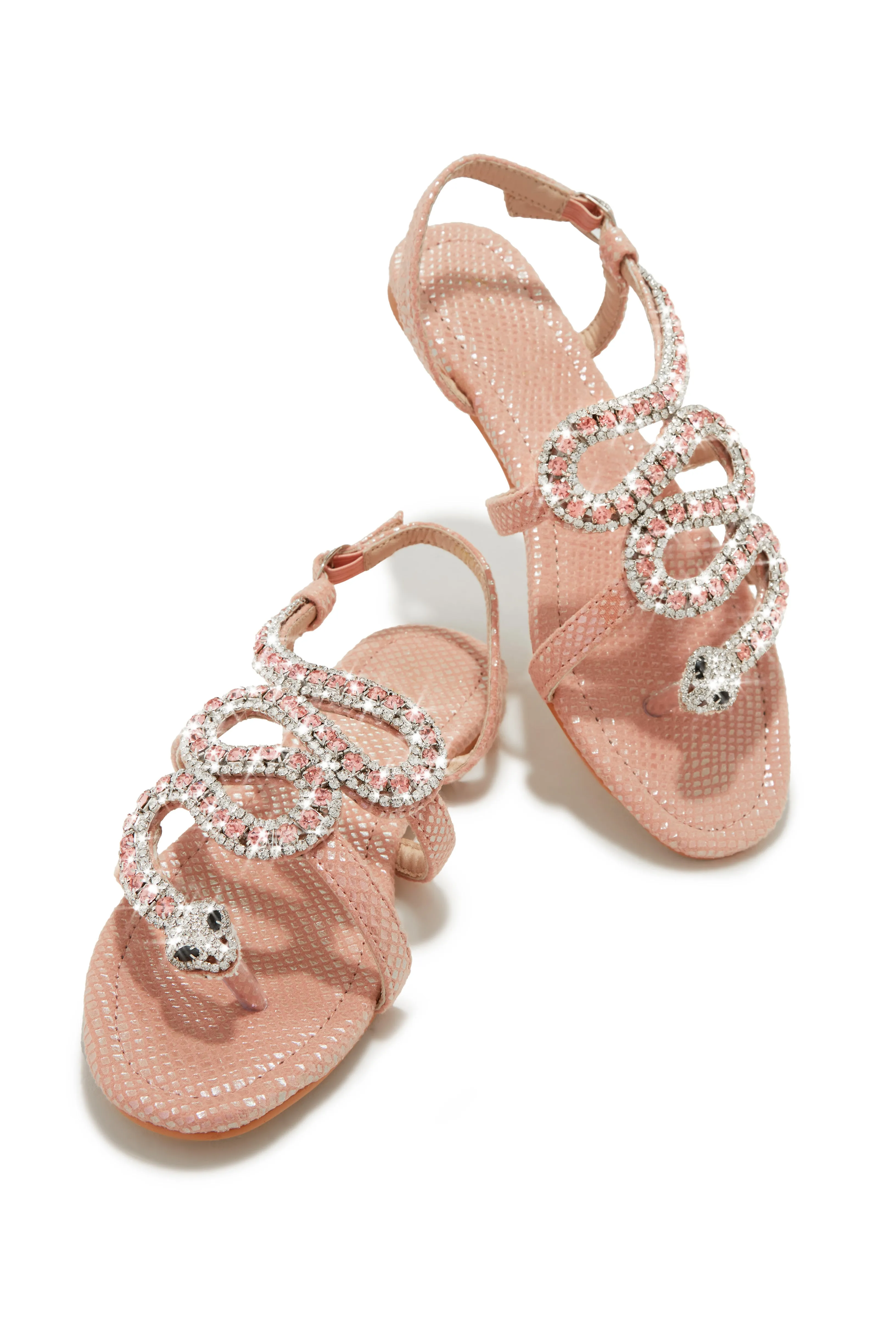 Wild One Snake Embellished Sandals - Silver