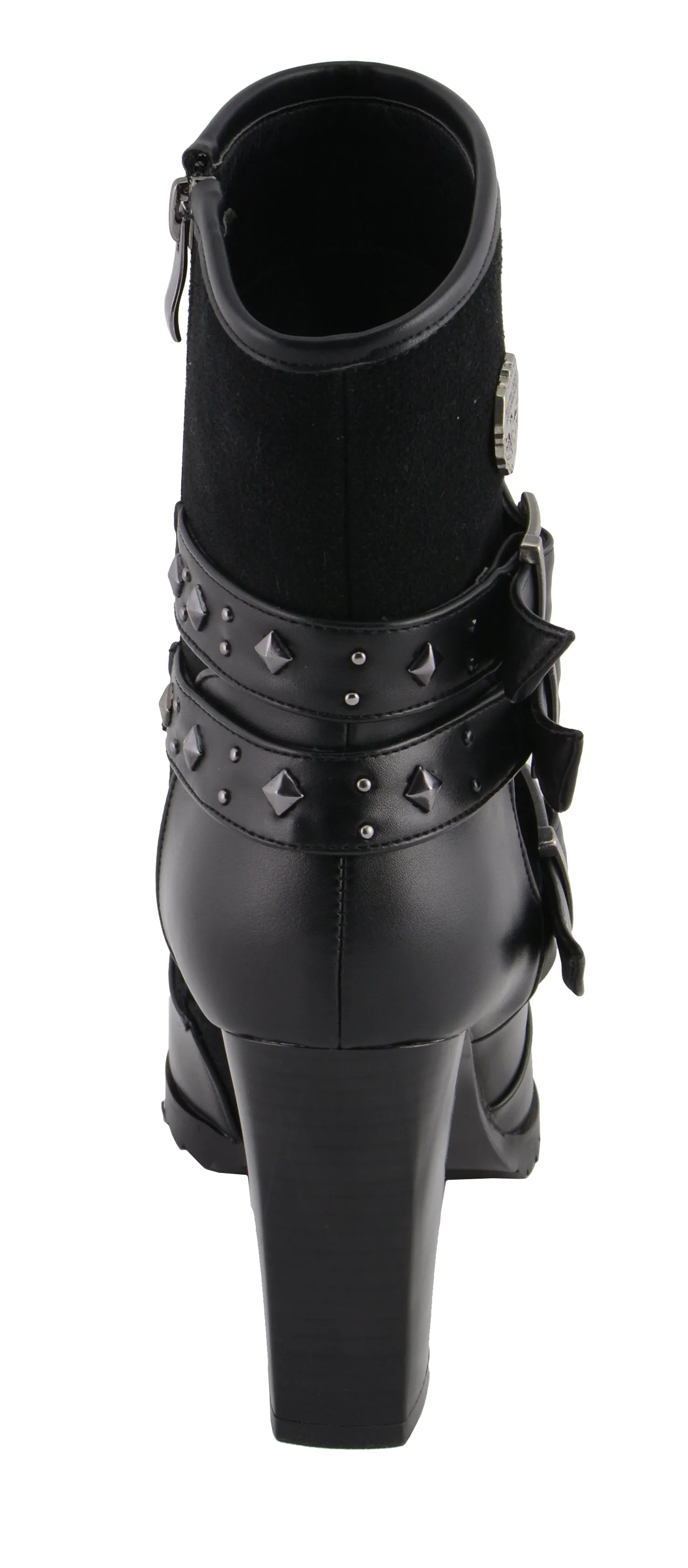 Women Triple Strap Riding Boot w/ Block Heel