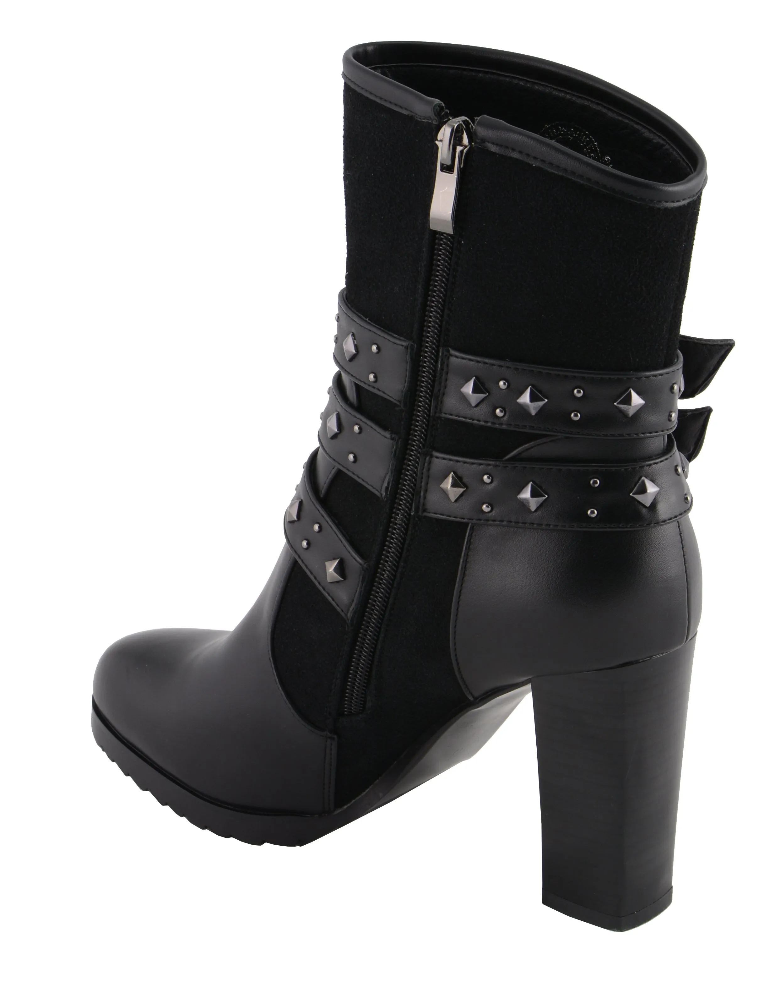 Women Triple Strap Riding Boot w/ Block Heel