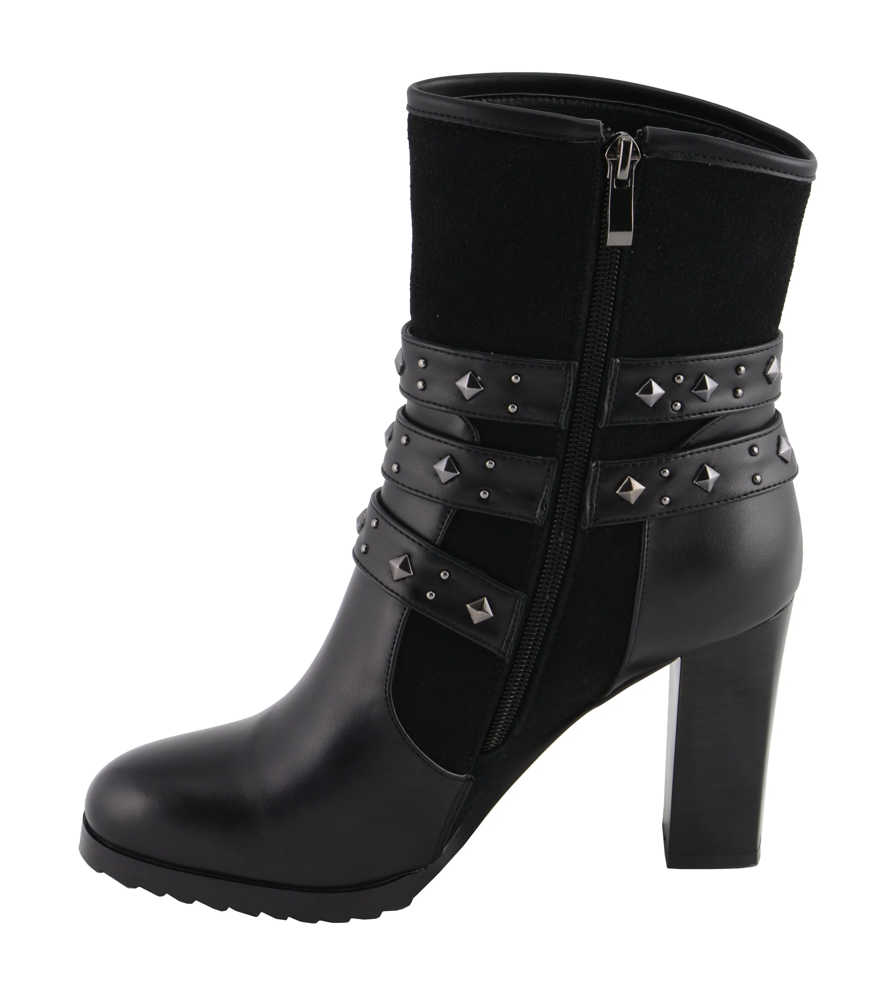 Women Triple Strap Riding Boot w/ Block Heel