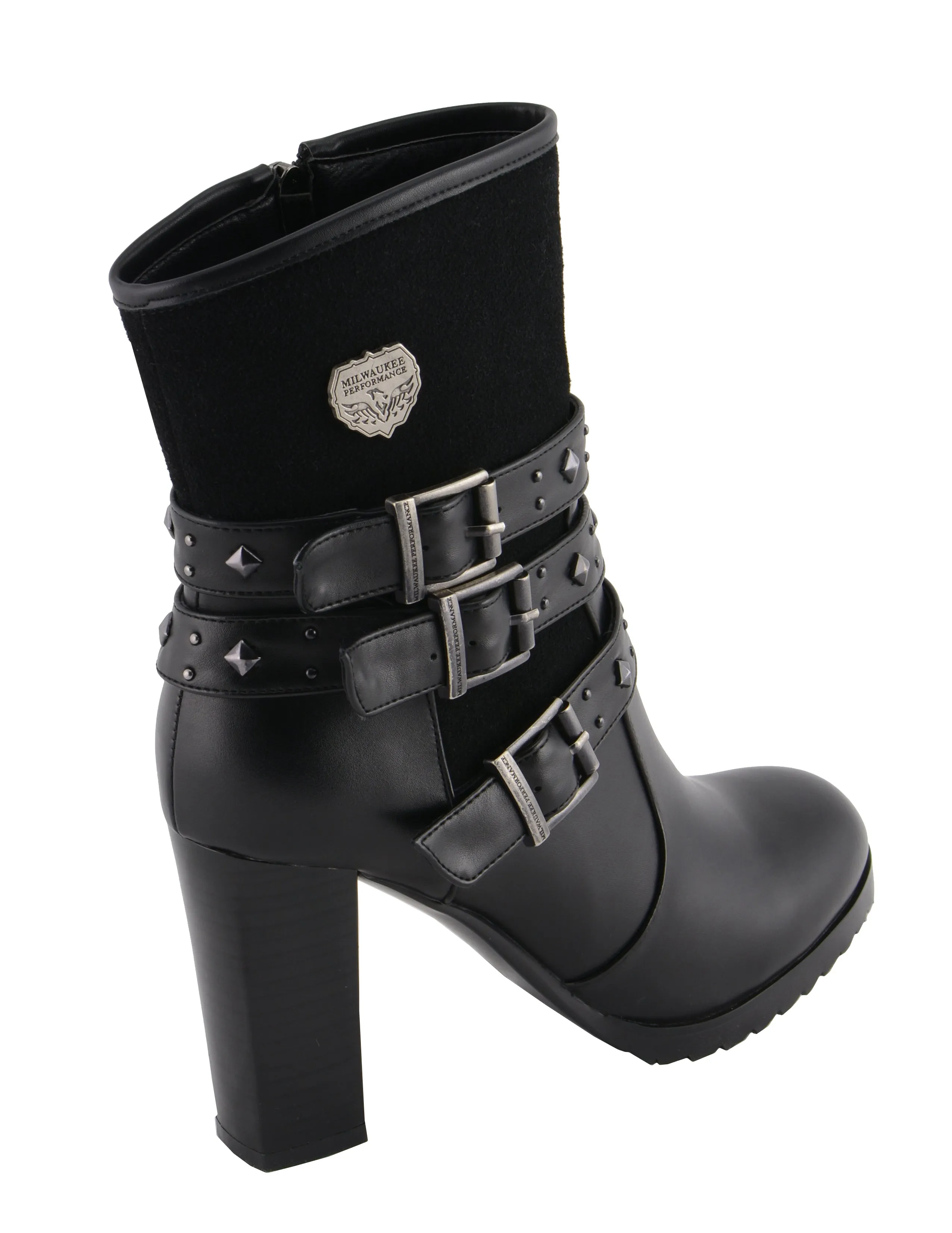 Women Triple Strap Riding Boot w/ Block Heel